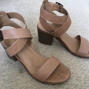 Merona Tan Ankle Strap Heels